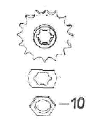Sprocket Lock Nut - M20 left hand thread