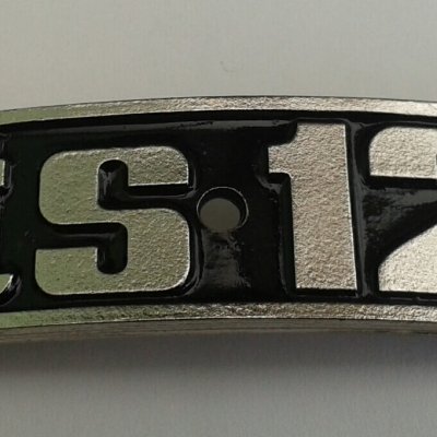 Name Plate - Aluminium, for ETS125 rear mudguard