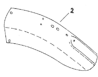 Rear end of rear mudguard - unpainted