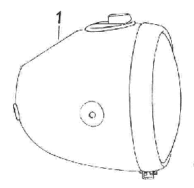 Headlamp housing with opening for speedometer
