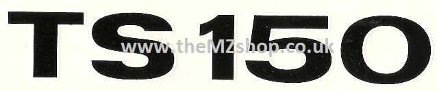 Side Panel Decal "TS 150" - Black with white border x1