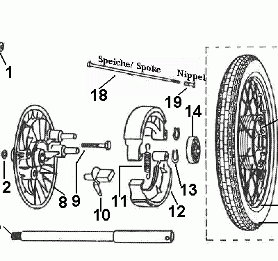 Front Wheel - Drum Brake