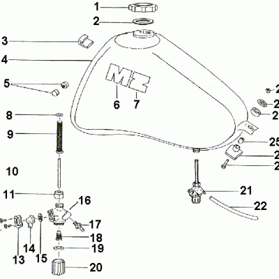 Petrol Tank & Fuel Tap